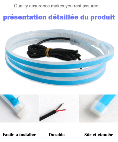 Bande lumineuse flexible pour capot moteur de voiture (bleu)