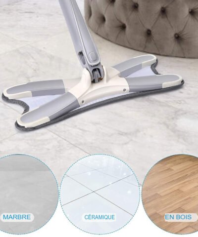 Vadrouille en microfibre en forme de X pour le nettoyage des sols