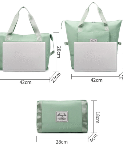 Sac de voyage pliable de grande capacité ( couleur : vert pistache / rouge bordeaux )
