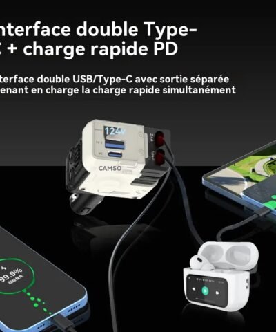 Chargeur de voiture à affichage numérique 4 en 1